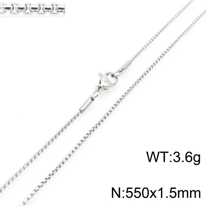 Wholesale Electroplated 18K Gold Square Pearl Stainless Steel Multi-Specification Necklaces